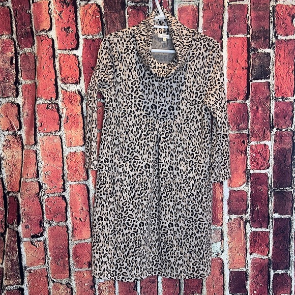 Tyler Boe KIM Cheetah Leopard Animal Print Cowl Neck Dress Small - Picture 11 of 11